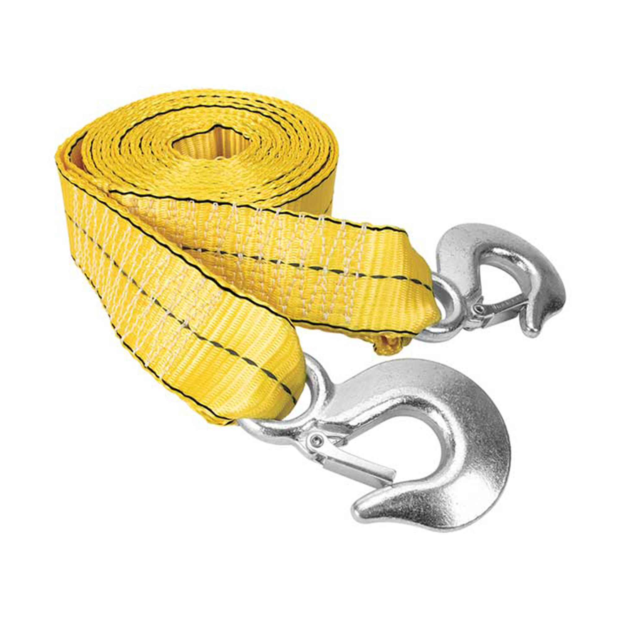 Performance Tool Secure X Tow Strap — 2in. x 30ft., 10,000 lb Break Strength, Zinc-Plated Hooks, Reflective Safety Striping, Model# PRTW1823